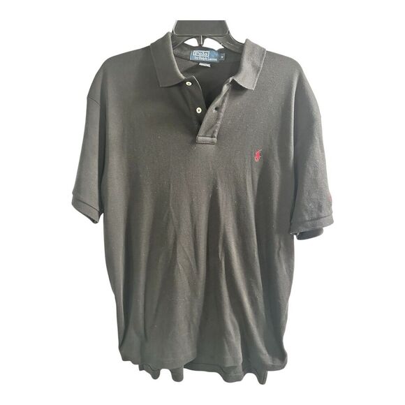 Polo Ralph Lauren Men's Classic-Fit Mesh Polo Shirt Black XL NIPSCO Logo - Picture 1 of 6